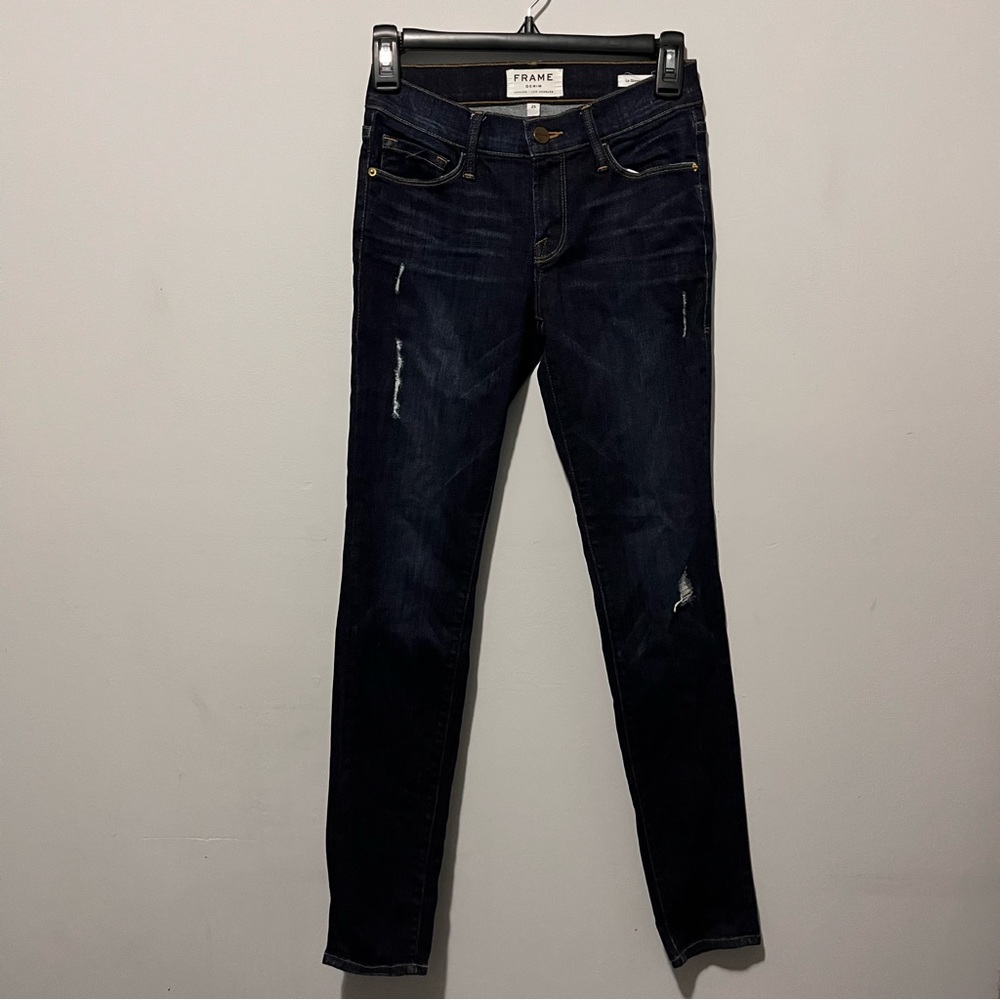 FRAME Mid Rise Skinny Jeans